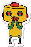 sticker of a cartoon robot vector