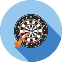 Dartboard Flat Long Shadow Icon vector