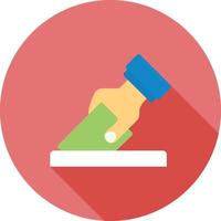 Giving Vote Flat Long Shadow Icon vector