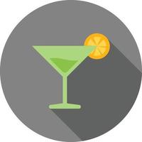 Cocktail Drink Flat Long Shadow Icon vector