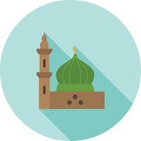 Prophet's Mosque Flat Long Shadow Icon vector