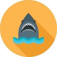 Shark Face Flat Long Shadow Icon vector