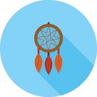 Dream Catcher Flat Long Shadow Icon vector