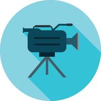 Camera on Stand Flat Long Shadow Icon vector