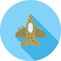 Military Plane Flat Long Shadow Icon vector