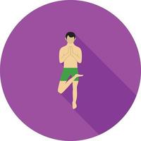 Tree Pose Right Flat Long Shadow Icon vector