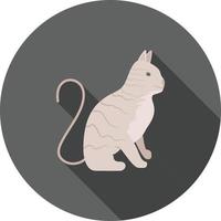 Cat Flat Long Shadow Icon vector