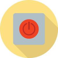 Power Button Flat Long Shadow Icon vector