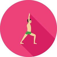 Warrior Pose Flat Long Shadow Icon vector