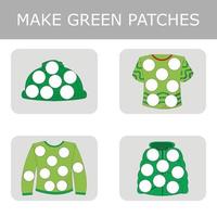 Glue a patch of plasticine of the desired color. Educational game for children. vector