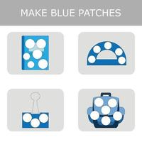 Glue a patch of plasticine of the desired color. Educational game for children. vector