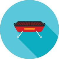 Barbecue Flat Long Shadow Icon vector