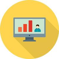 Online Stats Flat Long Shadow Icon vector