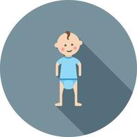 Boy Standing Flat Long Shadow Icon vector