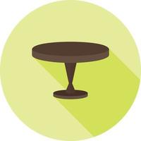 Small Table Flat Long Shadow Icon vector