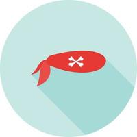 Pirate Bandana Flat Long Shadow Icon vector