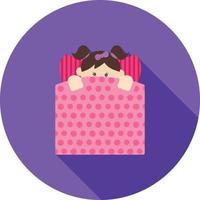 Lying in Bed Flat Long Shadow Icon vector