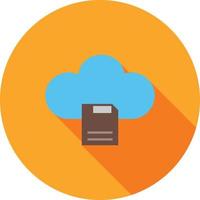 Cloud Storage Flat Long Shadow Icon vector