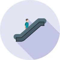 Escalator Flat Long Shadow Icon vector