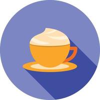 Creamy Coffee Flat Long Shadow Icon vector