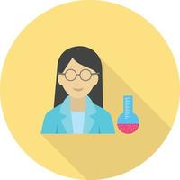 Chemist Flat Long Shadow Icon vector