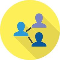 Connected Users I Flat Long Shadow Icon vector
