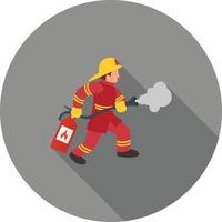 Using Extinguisher Flat Long Shadow Icon vector