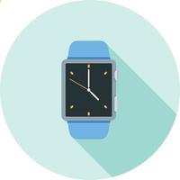 Analog Clock Flat Long Shadow Icon vector