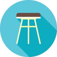 Stool Flat Long Shadow Icon vector