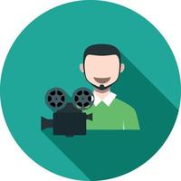 Camera Man Flat Long Shadow Icon vector