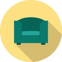 Single Sofa Flat Long Shadow Icon vector