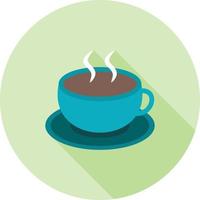 Hot Coffee Flat Long Shadow Icon vector