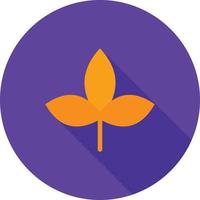 Autumn Leaf Flat Long Shadow Icon vector