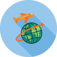 Global Flights Flat Long Shadow Icon vector