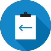 Assignment Return I Flat Long Shadow Icon vector