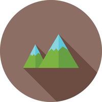 Mountains Flat Long Shadow Icon vector