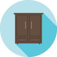 Cupboard Flat Long Shadow Icon vector