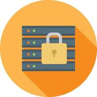 Secure Server Flat Long Shadow Icon vector