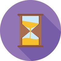 icono de sombra larga plana de reloj de arena vector