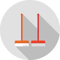 Broom Flat Long Shadow Icon vector