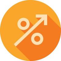 High Percentage Flat Long Shadow Icon vector