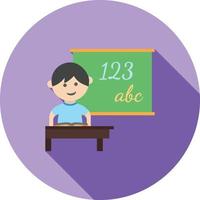 In Class Flat Long Shadow Icon vector