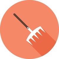 Rake Flat Long Shadow Icon vector