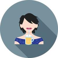 Drinking Flat Long Shadow Icon vector