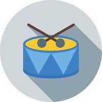 Drum Flat Long Shadow Icon vector