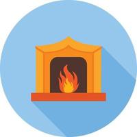 chimenea, plano, largo, sombra, icono vector