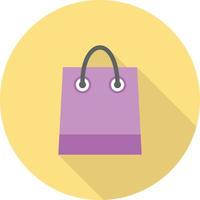 Shopping Bag Flat Long Shadow Icon vector