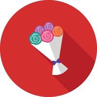 Bouquet II Flat Long Shadow Icon vector