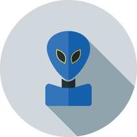 Alien Face Flat Long Shadow Icon vector