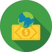 Global Cash Transfer Flat Long Shadow Icon vector